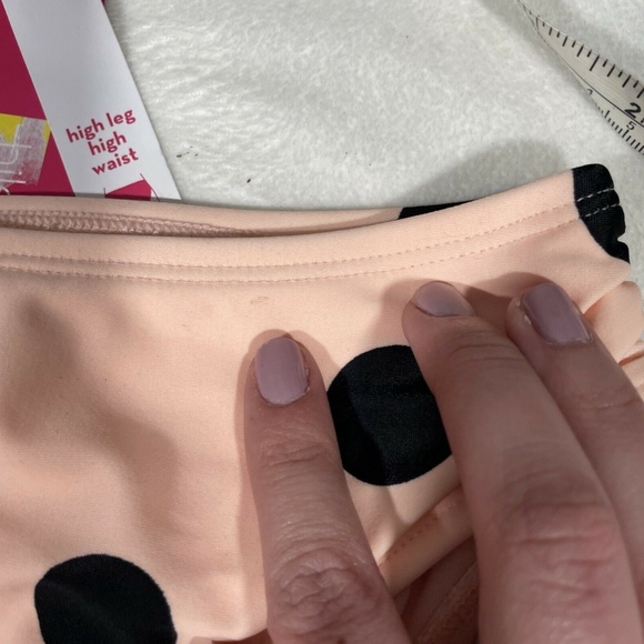 NWT Xhilaration Shirred Bikini Top ( Small ) Cheeky High Waist Bottom ( XS ) - Picture 5 of 12